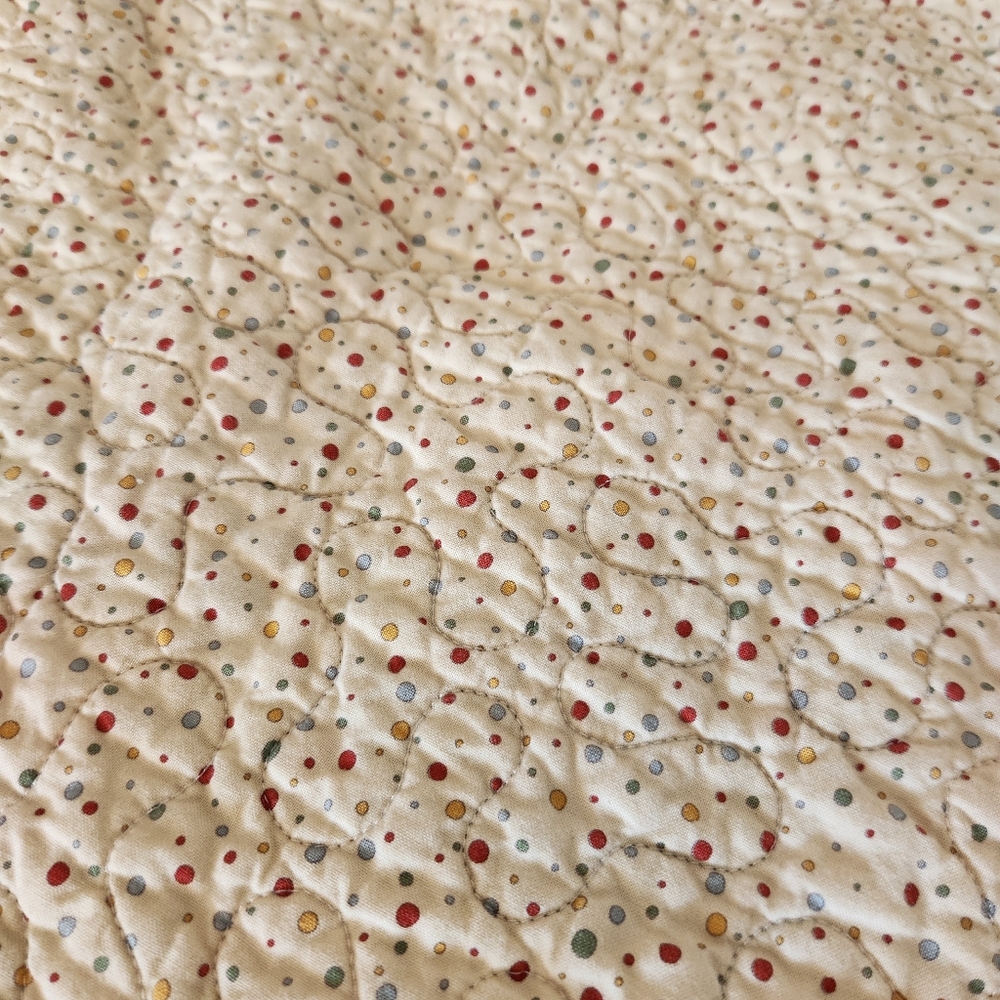 HANDMADE Patchwork Lap Quilt Throw Blue Green Birds Stars Whimsical 43 x 36 - Picture 4 of 5